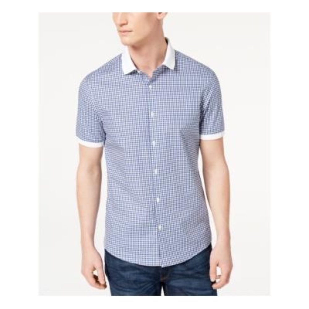 Michael Kors Men's Stretch Gingham Check Shirt